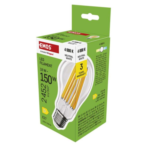 LED bulbs - LED Bulb Filament A70 / E27 / 18 W (150 W) / 2452 lm / Neutral White