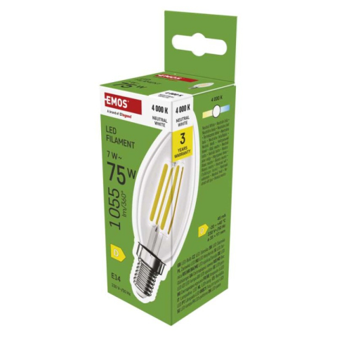 LED bulbs - LED Bulb Filament Candle / E14 / 7 W (75 W) / 1055 lm / neutral white