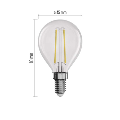 LED Bulb Filament Mini Globe / E14 / 1.8 W (25 W) / 250 lm / neutral white [1]
