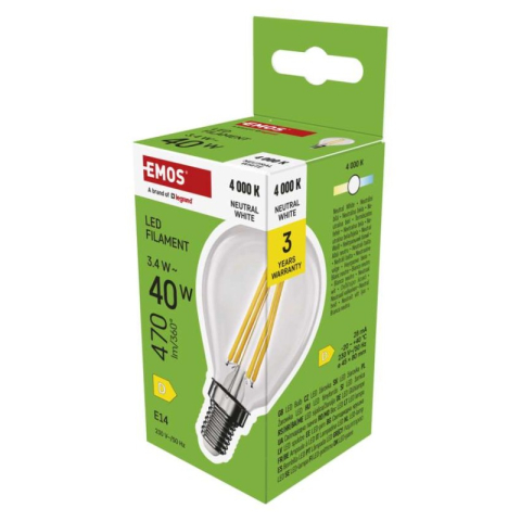 LED bulbs - LED Bulb Filament Mini Globe / E14 / 3.4 W (40 W) / 470 lm / Neutral White