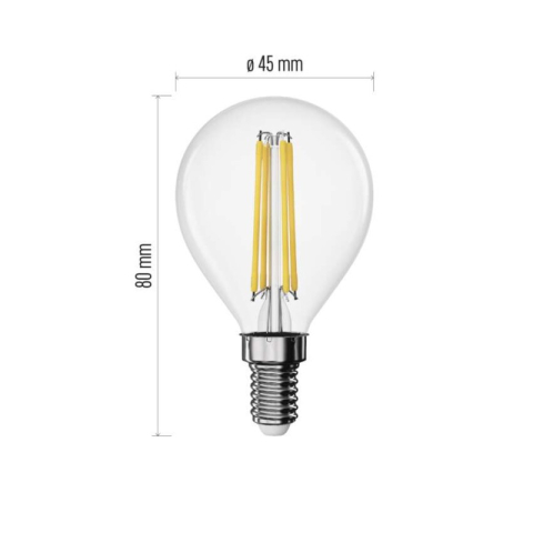 LED Bulb Filament Mini Globe / E14 / 3.4 W (40 W) / 470 lm / Warm white [1]