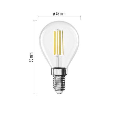 LED Bulb Filament Mini Globe / E14 / 5.9 W (60 W) / 806 lm / Neutral White [1]