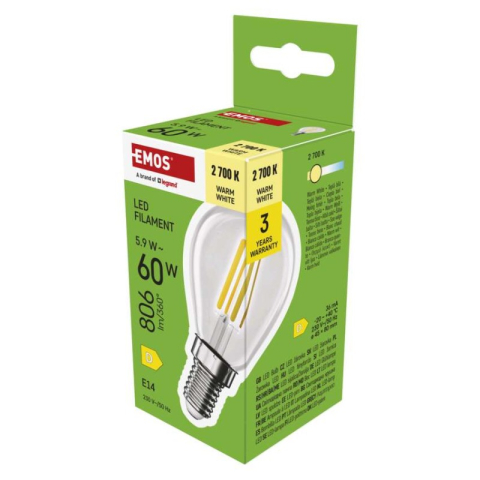 LED bulbs - LED Bulb Filament Mini Globe / E14 / 5.9 W (60 W) / 806 lm / Warm white