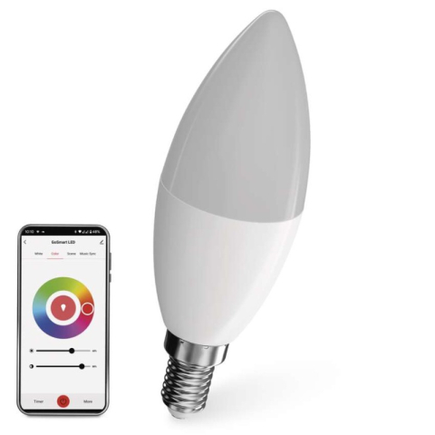 Emos - LED Bulb GoSmart Candle / E14 / 4.8 W (40 W) / 470 lm / RGB / dimmable / WiFi