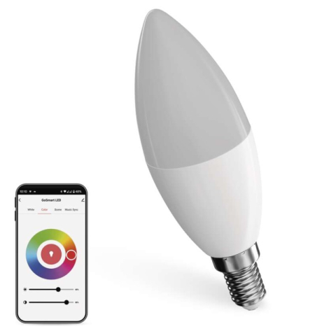 Emos - LED Bulb GoSmart Candle / E14 / 4.8 W (40 W) / 470 lm / RGB / dimmable / Zigbee