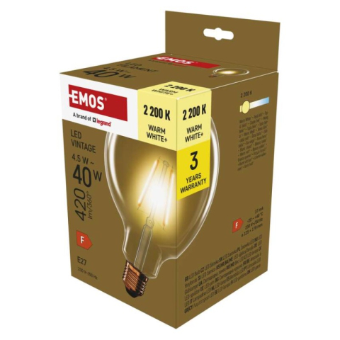 Emos - LED Bulb Vintage G125 / E27 / 4.5 W (40 W) / 420 lm / Warm white