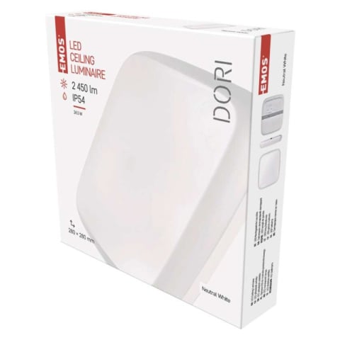 Ceiling lamps - LED Ceiling lamp Dori, square 24.5W neutral white IP54
