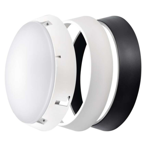 LED Ceiling lamp ZURI, round, black/white 14W warm white [1]