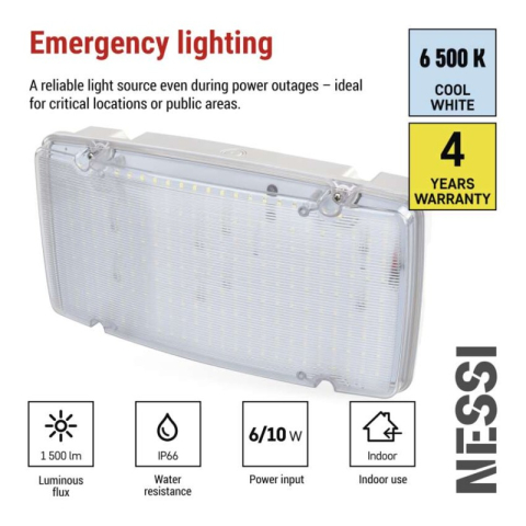 LED Emergency Bulkhead NESSI 10W 3h IP66 [2]