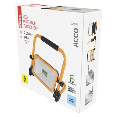 Floodlights - LED Floodlight ACCO portable rechargeable, 20W, yellow, cool white