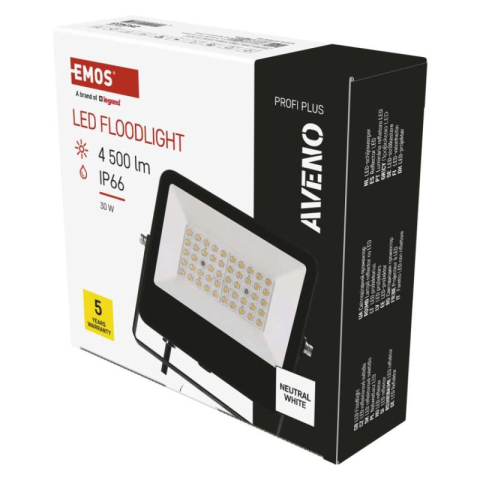 Floodlights - LED Floodlight AVENO 30W black, neutral white