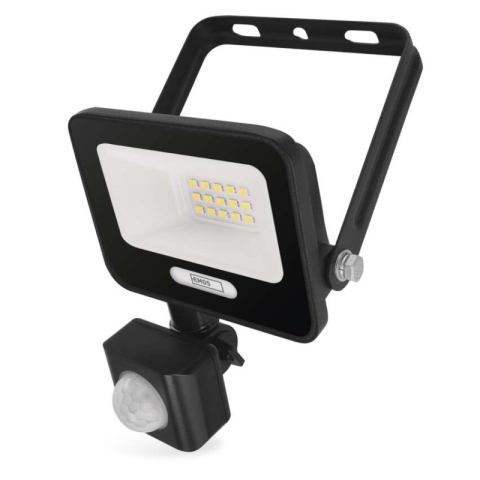 Emos - LED floodlight GLARO with motion sensor, 10 W, black, IP54, 1000 lm, neutral white