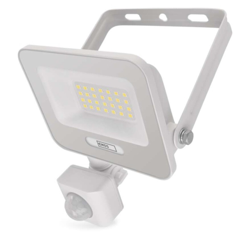 Emos - LED floodlight GLARO with motion sensor, 20 W, white, IP54, 2000 lm, neutral white