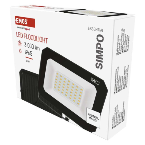 LED floodlight SIMPO 30 W, black, neutral white [1]