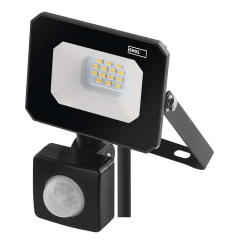 LED floodlight SIMPO with motion sensor, 10 W, black, neutral white [1]