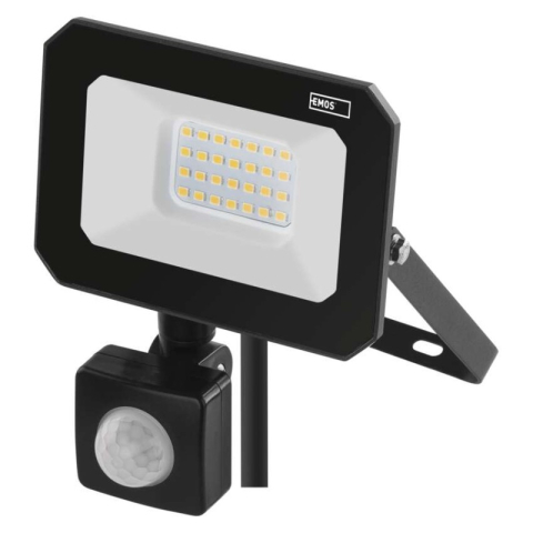 LED floodlight SIMPO with motion sensor, 20 W, black, neutral white [1]