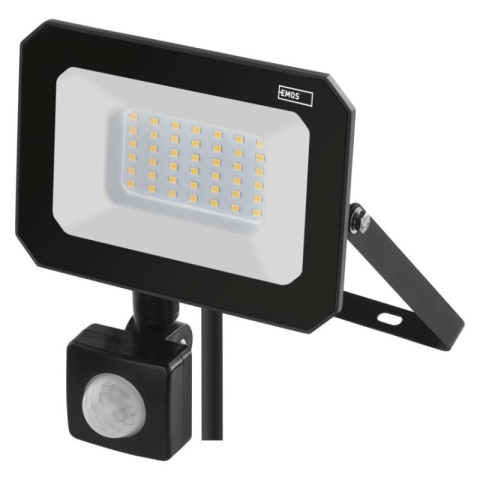 LED floodlight SIMPO with motion sensor, 30 W, black, neutral white [1]