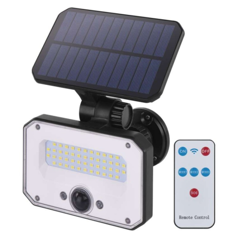 LED floodlight SPILO portable with PIR , black, neutral white [1]