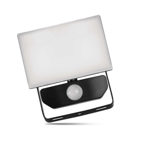 Floodlights - LED Floodlight TAMBO with motion sensor, 10 W, 1000 lm, black