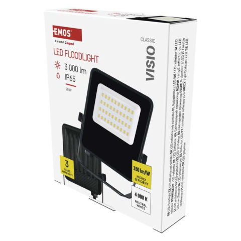 LED Floodlight VISIO 20W black, neutral white [1]