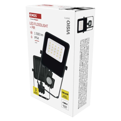 LED Floodlight VISIO with motion sensor, 10W, black, neutral white [1]