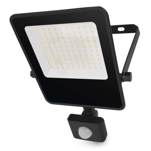 Emos - LED Floodlight VISIO with motion sensor, 50 W, black, neutral white