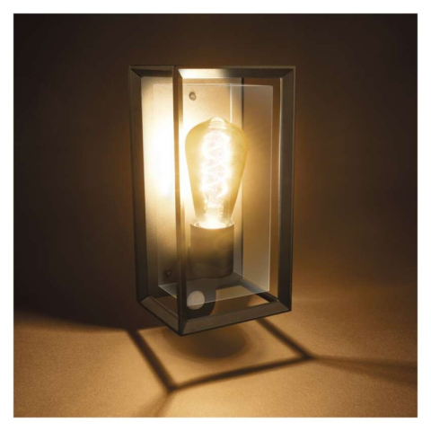 LED garden wall light with dusk sensor MALVA, 13 × 12 × 28 cm, 1 × E27, 15 W [1]