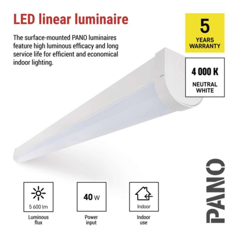 LED linear luminaire PANO 40W, neutral white [2]
