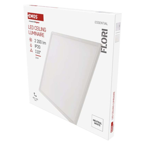 Luminaires - LED luminaire FLORI square white, 22W, neutral white