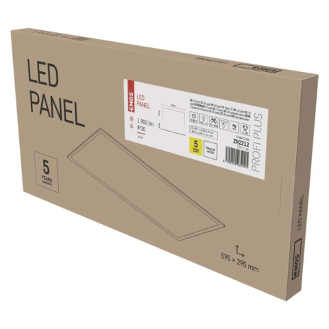 Luminaires - LED panel 30×60 rect., built-in, white, 18W neutral white, Emergency