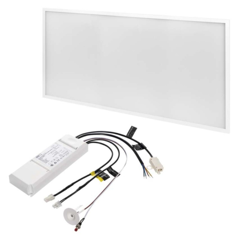 LED panel 30×60 rect., built-in, white, 18W neutral white, Emergency [1]