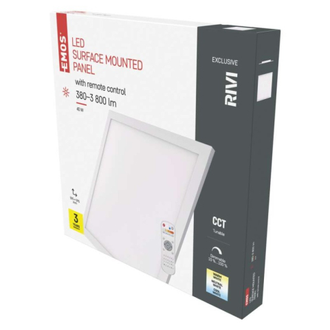 Luminaires - LED panel RIVI 60x60 square surface mounted 40W with frame, dimmable with CCT change