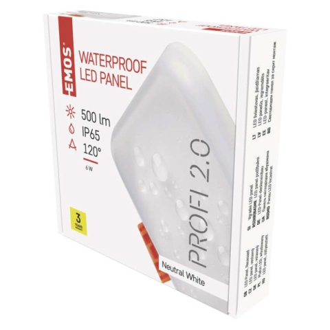 Luminaires - LED panel VIXXO 75×75 square, built-in, white, 6 W neutral white