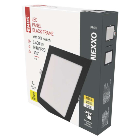 Luminaires - LED recessed luminaire NEXXO, square, silver, 18W, with change CCT