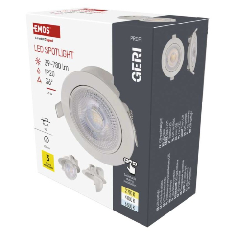 Luminaires - LED Spotlight GERI white, round, 6,5W CCT