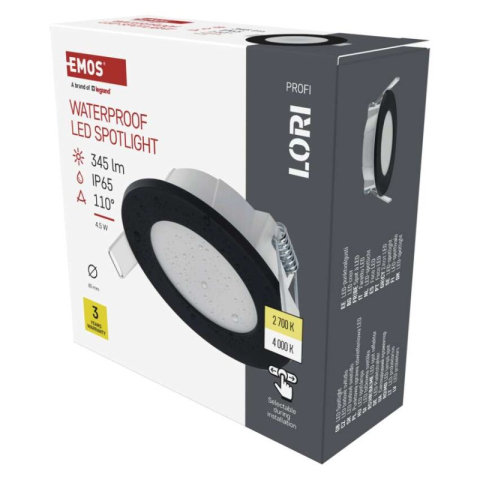 LED Spotlight LORI black, round, 4,5W CCT [1]