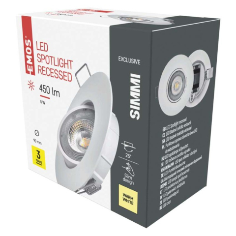 Luminaires - LED Spotlight SIMMI white, round, 5W warm white
