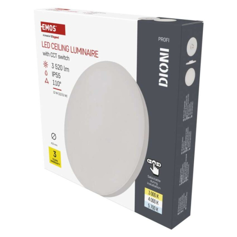Luminaires - LED surface luminaire DIONI round, white, 32W, with change CCT