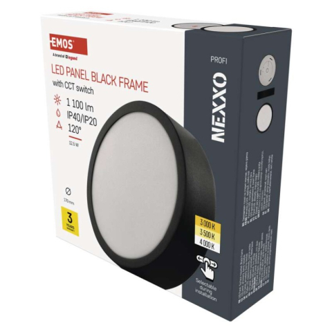 Luminaires - LED surface luminaire NEXXO, round, black, 12.5W, with change CCT