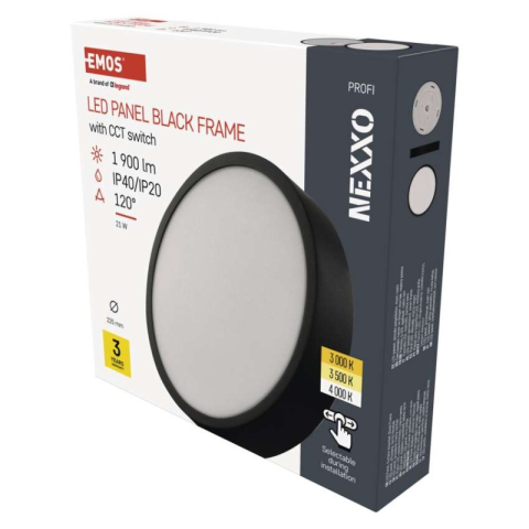 Luminaires - LED surface luminaire NEXXO, round, black, 21W, with change CCT