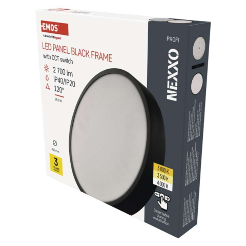 Luminaires - LED surface luminaire NEXXO, round, black, 28.5W, with change CCT