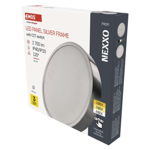 Luminaires - LED surface luminaire NEXXO, round, silver, 28.5W, with change CCT