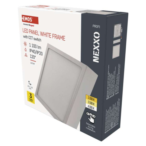 Luminaires - LED surface luminaire NEXXO, square, white, 12.5W, with change CCT