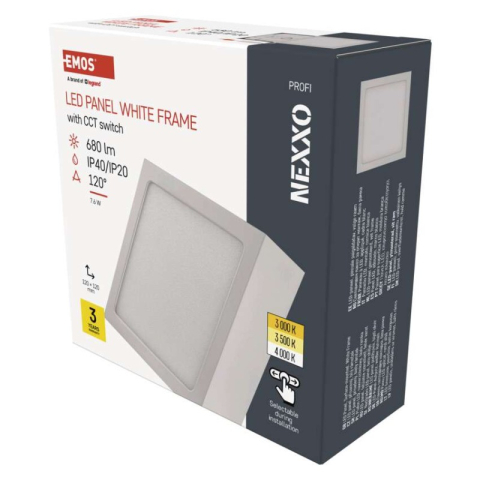 Luminaires - LED surface luminaire NEXXO, square, white, 7.6W, with change CCT