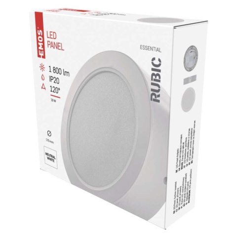 Luminaires - LED surface luminaire RUBIC, round, white, 18W, neutral white