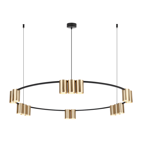 Corpuri de iluminat interior - LUSTRA GENESIS ROTUND NEGRU/AURIU MARE
