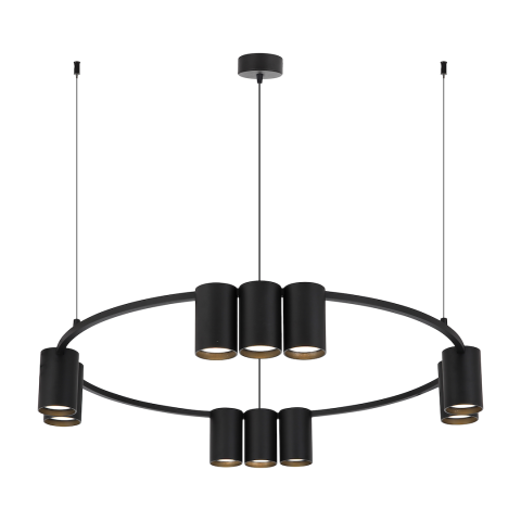 Corpuri de iluminat interior - LUSTRA GENESIS ROTUND NEGRU MIC