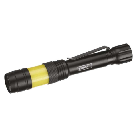 LED Flashlights - Metal COB LED Flashlight, 360°, 270 lm, 2× AA