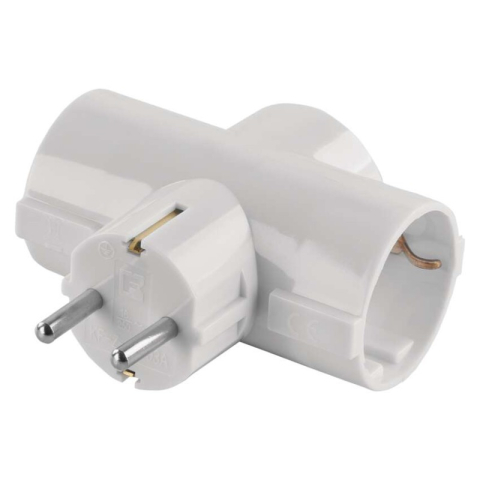 Plugs, sockets - Multiple Socket 3× round, SCHUKO