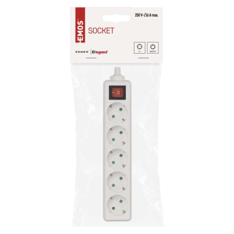 MULTIPRIZA SCHUKO, 5 PRIZE, CU INTRERUPATOR(FARA CABLU) [4]